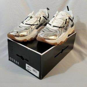 Guess Men's Fintan Speckled Sneakers Silver 9.5M